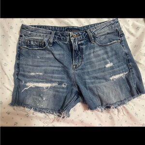Distressed Blue Denim Shorts